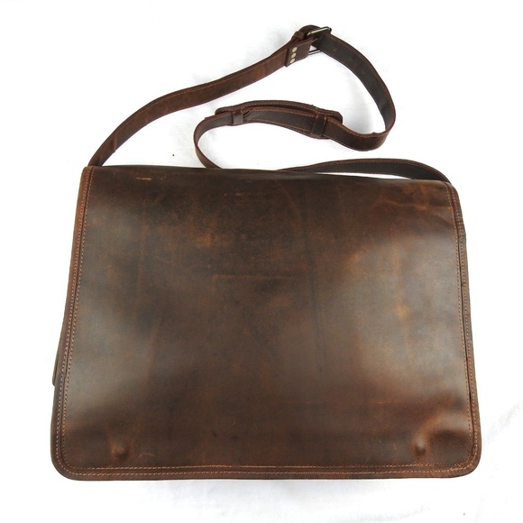 Other - Mens Genuine Vintage Leather Laptop Bag 18 Inch
